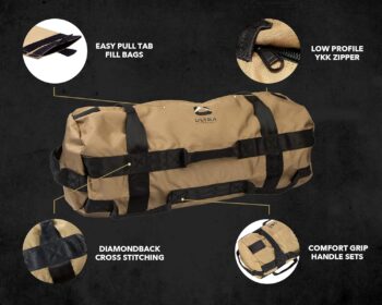 Ultra Fitness Workout Exercise Sandbags - Heavy Duty Sand-Bag, Functional Strength Training, Dynamic Load Exercises, Crossfit, WODs, General Fitness and Military Conditioning (Multiple Sizes & Colors)