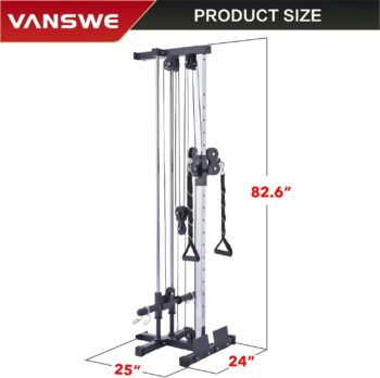 VANSWE Wall Mount Cable Station, 18 Positions Adjustable Dual Pulleys Cable Crossover Machine