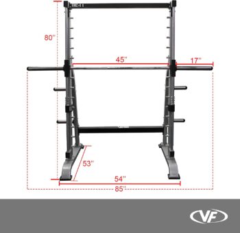 Valor Fitness BE-11 Smith Machine Squat Rack with Olympic Plate Storage Pegs