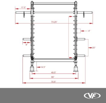 Valor Fitness BE-11 Smith Machine Squat Rack with Olympic Plate Storage Pegs