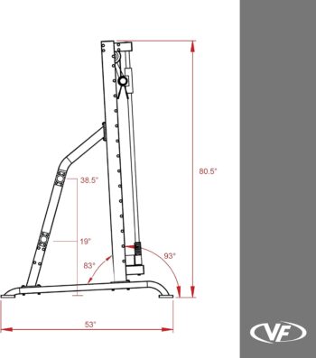 Valor Fitness BE-11 Smith Machine Squat Rack with Olympic Plate Storage Pegs