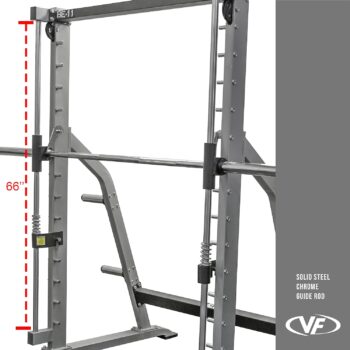 Valor Fitness BE-11 Smith Machine Squat Rack with Olympic Plate Storage Pegs