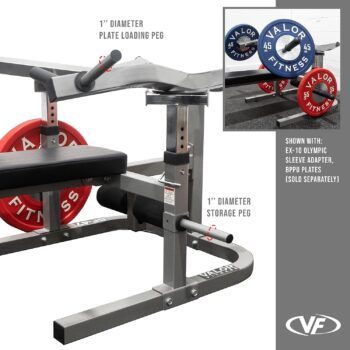 Valor Fitness BF-47 - Weight Bench Press Machine - 9 Adjustable Positions Flat Incline with Converging Arms - Plate Loaded - Chest Arm Ab Workout, Home Gym Equipment 250 LB Combined Max