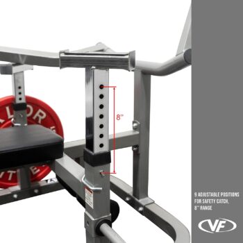 Valor Fitness BF-47 - Weight Bench Press Machine - 9 Adjustable Positions Flat Incline with Converging Arms - Plate Loaded - Chest Arm Ab Workout, Home Gym Equipment 250 LB Combined Max