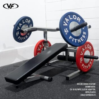 Valor Fitness BF-47 - Weight Bench Press Machine - 9 Adjustable Positions Flat Incline with Converging Arms - Plate Loaded - Chest Arm Ab Workout, Home Gym Equipment 250 LB Combined Max