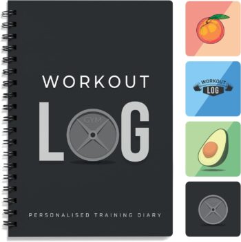 Workout Planner for Daily Fitness Tracking & Goals Setting (A5 Size, 6” x 8”, Charcoal Gray), Men & Women Personal Home & Gym Training Diary, Log Book Journal for Weight Loss by Workout Log Gym