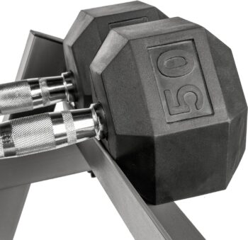 XMARK Rubber Hex Dumbbell Weight Sets, 380 lb to 550 lb Dumbbell Sets With Dumbbell Storage Rack, Complete Your Home Gym with an Adjustable Dumbbell Weight Bench or Purchase Each Separately, Home Gym Essentials