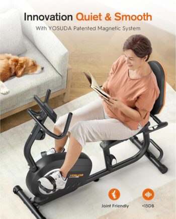 YOSUDA Recumbent Exercise Bike 350LB Weight Capacity-Recumbent Bikes for Home Use with Comfortable Seat, Pulse Sensor & 16-level Resistance