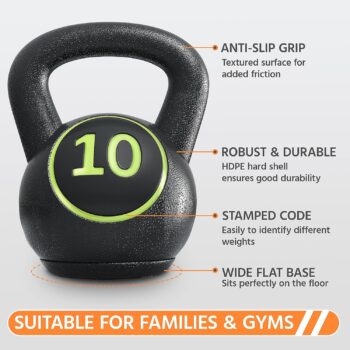 Yaheetech Kettlebell Sets 4 Piece Strength Training KettleBells Weight Set 5lb, 10lb, 15lb, 20lb Kettle Bell for Women & Men for Full Body Workout & Exercise Fitness