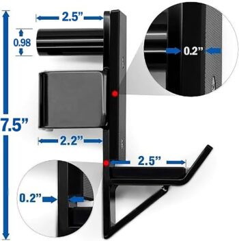 Yes4All 1000lbs Weight Capacity - J-Hooks, Roller J-Cups, Premium Safety Spotter Arms for 2x2 Power Cage, Squat Rack Attachments - Easy Height Adjustment, Noise-Reducing Rubber Pads