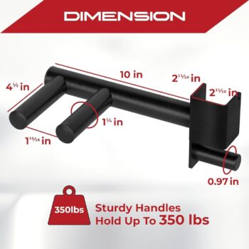 Yes4All 350 LBS Capacity - Dip Bars for 2x2 with 1" Hole Power Cage, Squat Rack Attachments - Narrow and Wide Grip Handles Dip Attachment for Dips, Pull Up, Push-up