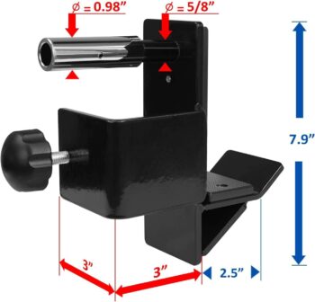 Yes4All J-Hooks Barbell Holder for Power Rack - J Hook Weight Rack/Fitness Racks J Hook - Fit 3x3 inch Square Tube (Pair)