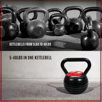 Yes4All Kettlebell Adjustable/Cast Iron/Protective Base Solid Smooth for Strength Training, Home Gym