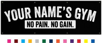 Your Name Custom Banner - Home Gym Decor - Garage Training - Inspirational Wall Vinyl (36 x 12 Inches)