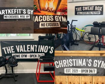 Your Name Custom Banner - Home Gym Decor - Garage Training - Inspirational Wall Vinyl (36 x 12 Inches)