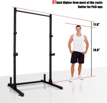 papababe Power Rack Power Cage Workout Station Home Gym for Weightlifting Bodybuilding and Strength Training (800LB Capacity +2 Extra J-Hooks)