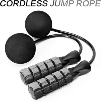 APLUGTEK Jump Rope, Training Ropeless Skipping Rope for Fitness, Adjustable Weighted Cordless Jump Rope for Men Women Kids