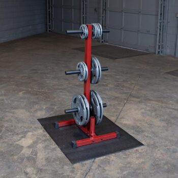 Best Fitness BFWT10 Olympic Plate Tree and Bar Holder, Red