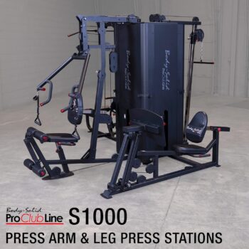 Body-Solid Pro Clubline (S1000) Multi-Station Four Weight Stack Commercial Gym Machine, Upper & Lower Body Strength Training Functional Exercise Workout Stations for Weights lifting and Bodybuilding