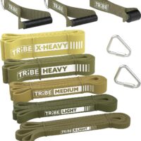 Long Resistance Bands for Working Out Men and Women - Set of 5 Pull-Up Bands, Rubber Handles and Door Anchor - Workout Bands Resistance for Men - Exercise Bands Resistance Bands Set