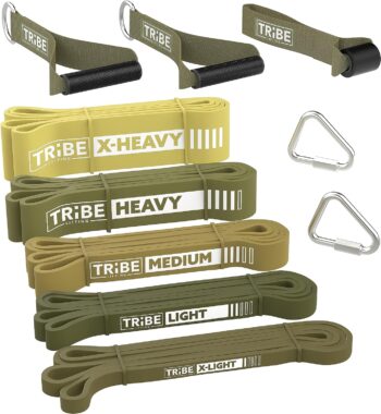Long Resistance Bands for Working Out Men and Women - Set of 5 Pull-Up Bands, Rubber Handles and Door Anchor - Workout Bands Resistance for Men - Exercise Bands Resistance Bands Set