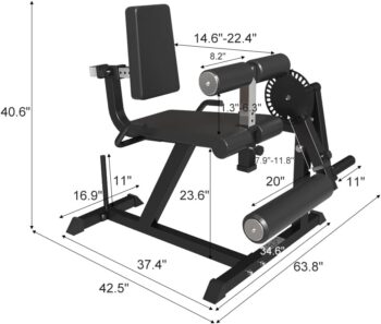 SPART Leg Extension and Leg Curl Machine, Adjustable Plate Loaded Lower Body Special Leg Machine, Rotary Specialty Weight Machine Develops Waist, Quads and Hamstrings, 660LB Commercially Rated