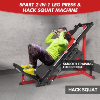 SPART Leg Press Machine, Commercial Grade Leg Press Hack Squat Combo, 2500LBS Heavy Duty Lower Body Special Weight Machine with Weight Storages for Quads, Glute, Hamstring and Thigh in Home Gym