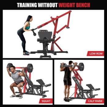 SPART Leverage Gym with Multi Weight Bench, Adjustable Full Body Workout Machine for LAT Pull Down, Squat, Bench Press, Cable Bicep Curl, Seated Row, 2500LB Plate Loaded Strength Training Equipment