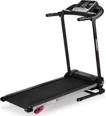 SereneLife Folding Treadmill - Foldable Home Fitness Equipment with LCD for Walking & Running - Cardio Exercise Machine - Preset and Adjustable Programs - Bluetooth Connectivity