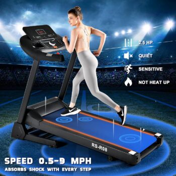 Treadmills for Home, Folding Treadmill with Auto Incline 0-15%, 18'' Wide Running Belt Foldable Treadmill, Incline Treadmill for Running Walking with 286LBS Weight Capacity, 2.5HP Motors 12 PROG & App