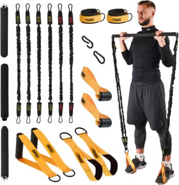 Tube Resistance Bands for Working Out Men and Women - Exercise Bands Resistance Bands Set, Handles, Ankle Straps, Foot Straps and Door Anchor, Tube Workout Bands