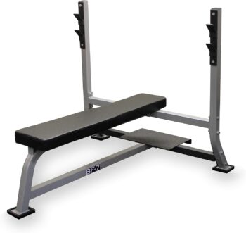 Valor Fitness BF-7 Olympic Bench with Spotter Stand plus Olympic Weight Bench with Weights & Bar Option