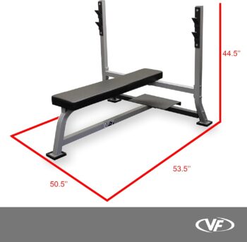 Valor Fitness BF-7 Olympic Bench with Spotter Stand plus Olympic Weight Bench with Weights & Bar Option