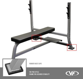 Valor Fitness BF-7 Olympic Bench with Spotter Stand plus Olympic Weight Bench with Weights & Bar Option