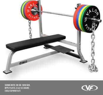 Valor Fitness BF-7 Olympic Bench with Spotter Stand plus Olympic Weight Bench with Weights & Bar Option