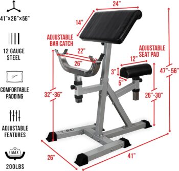 Valor Fitness CB-11 Standing Arm Curl Station for Strength Training w/Pivot and Contoured Arm Rest