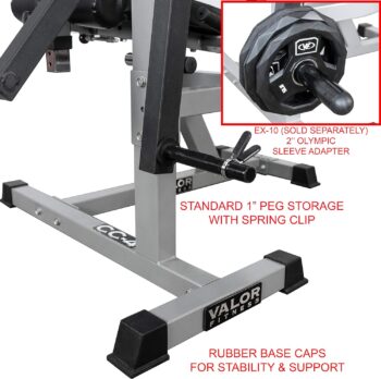 Valor Fitness CC-4 Adjustable Leg Curl Extension Machine 8 Positions- Plate Loaded Max Weight 150 lbs - Home Gym Hamstring Workout, Quad Exercise Equipment