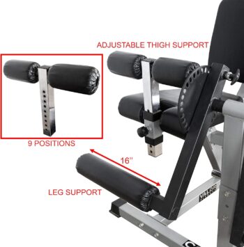 Valor Fitness CC-4 Adjustable Leg Curl Extension Machine 8 Positions- Plate Loaded Max Weight 150 lbs - Home Gym Hamstring Workout, Quad Exercise Equipment