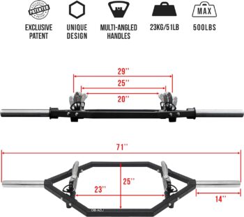 Valor Fitness Hex Trap Bars - Multiple Grip Options - Shrugs Deadlifts Squats - Arms Shoulder Back Leg Exercises Home Gym Workout Equipment