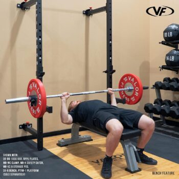 Valor Fitness Squat Rack with Pull Up Bar- Wall Mount Folding Space Saver - Home Gym Total Body Workout Equipment- BD-20