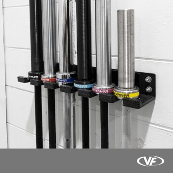 Valor Fitness Vertical Olympic Barbell Wall Mount Storage Rack for Home & Garage Gym - 3-Bar & 6-Bar Barbell Holder