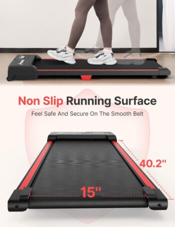 Walking Pad, Rockvale Under Desk Treadmill for Home Office, Portable Mini Treadmill with Remote Control, 2.5 HP Walking Jogging Machine in LED Display, 265 lbs Weight Capacity, Free Installation