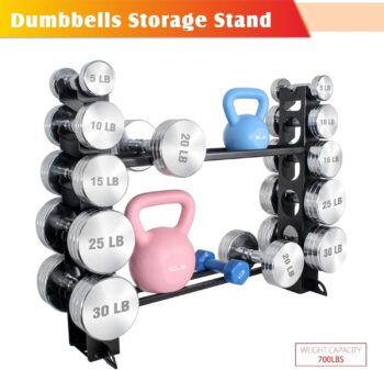 5-Tier Dumbbell Rack, Weight Rack for Dumbbells Weight Storage Organizer Only for Home Gym Weight Stand（700LBS)