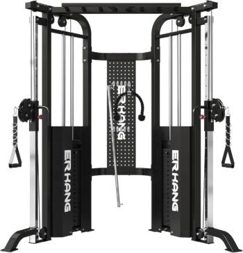 ER KANG Functional Trainer with Selectorized Weight Stack, 2000LBS Cable Crossover Machine with Independent Double Pulley System, Multi-Functional Chest Fly Machine,Commercial Grade Training Equipment