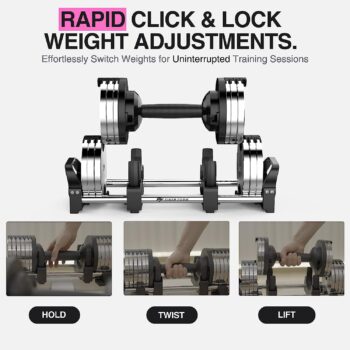 Finer Form Adjustable Dumbbells 5-32.5 LBs: Save Space with This Female-Friendly Adjustable Dumbbell Set. Go Up Or Down in 2.5 LB Increments with These Adjustable Weights, Sold as A Pair.