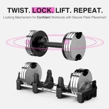 Finer Form Adjustable Dumbbells 5-32.5 LBs: Save Space with This Female-Friendly Adjustable Dumbbell Set. Go Up Or Down in 2.5 LB Increments with These Adjustable Weights, Sold as A Pair.