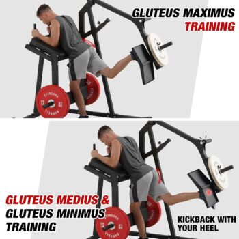 GMWD Kickback Machine, Glute Training Machine, Plate-Loaded Lower Body Machine for Gluteus, hamstrings and Quadriceps Home Gym