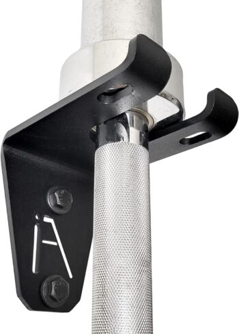 IRON AMERICAN Alpha Barbell Gym Wall Mount Storage 200+ Pound Capacity - Multi-Use Barbell Wall Holder, Barbell Hanger 4.25 x 6.75 x 7.25 Inches - Holds Any Standard Olympic Barbell - Hardware Included