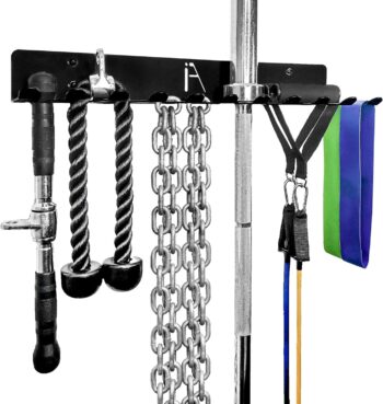 IRON AMERICAN USA Omega Gym Storage Rack 9 OR 11 Hook Heavy-Duty Gym Wall Organizer Gym Caddy Hanger - Gym Accessory Storage - Resistance Bands, Jump Ropes, Barbells, Lifting Belts, Cable Attachments