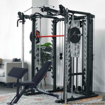 Inspire Fitness SCS Smith System - Cage System - Functional Trainer Home Gym With Smith Machine - Cable Machine with Accessories - D Handles, Ankle Strap, Multi-Function Belt - Bench Not Included